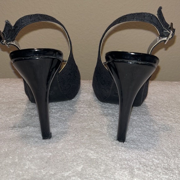 GUESS Black Slingback Peep Toe Heels - Picture 5 of 8
